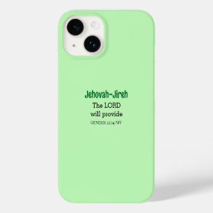 Coque Pour iPhone 14 Le Seigneur Fournira La Bible Verse Vert Lumière
