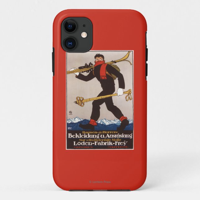 Coques Case-Mate iPhone Le ski de Loden vêtx l'affiche de publicité de ski (Dos)