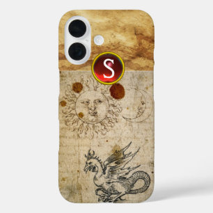 Coque Pour iPhone 16 LE SOLEIL LA LUNE ET LE PARCHEMENT BASILISTE Monog