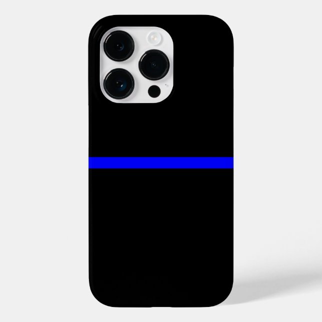 Coques Case-Mate iPhone Le Symbolique Ligne Bleue Mince Horizontale Noir (Verso)