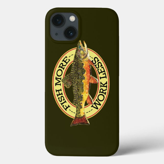 Coques Case-Mate iPhone Le travail moins, pêchent plus de pêcheur (Verso)