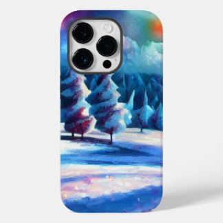 Coque Pour iPhone 14 Pro Le Twilight Winter Wonderland avec ciel lumineux