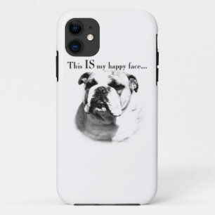 Coque iPhone 11 Le visage joyeux de Bulldog