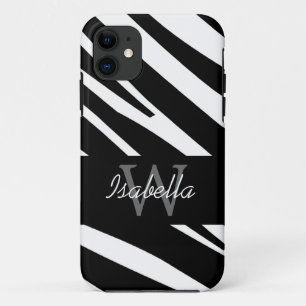 ETUI iPhone Case-Mate LE ZÈBRE NOIR BARRE LE NOM INITIAL