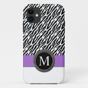 Coques Pour iPhone Le zèbre pourpre et noir barre la caisse de