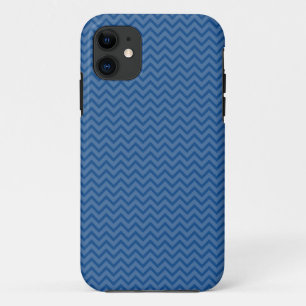 Coque iPhone 11 Le zigzag de chevron de bleu royal barre le motif