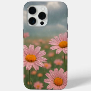 Coque iPhone 15 Pro Max L'eau tombe sur les pétales du champ de fleurs sou