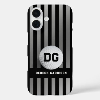 Coque Pour iPhone 16 Lecteur Golf | Initiales en argent