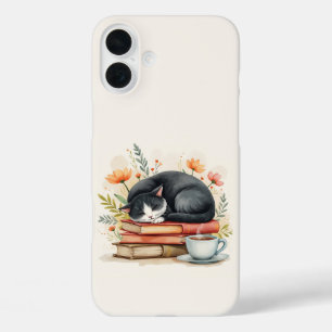 Coques iPhone 16 Plus Lecture café chat