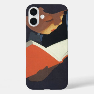 iPhone 16 Plus Case Lecture vintage d'un livre à partir de la biblioth