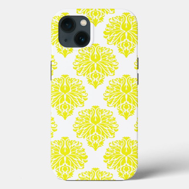 Coques Case-Mate iPhone Lemon Elegant Damask (Verso)