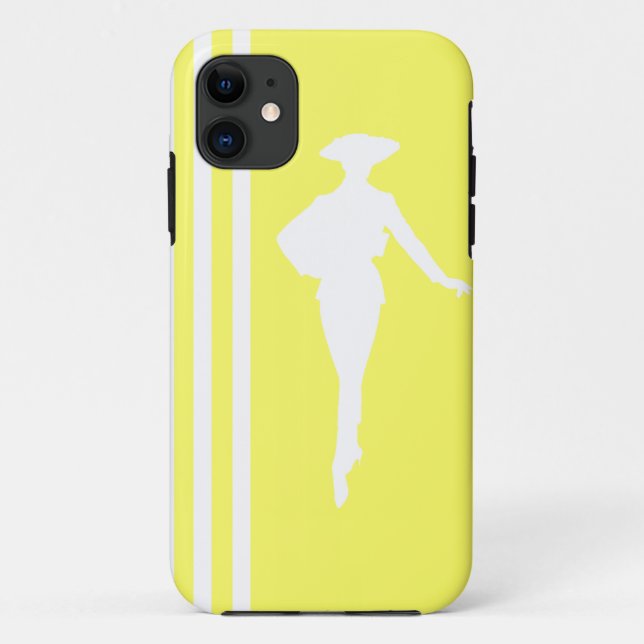 Coques Case-Mate iPhone Lemonade Moderne Stripes with Fashion Silhouette (Dos)