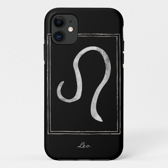 Coques Case-Mate iPhone Leo martelé argent astrologie zodiac étoile d'anni (Dos)