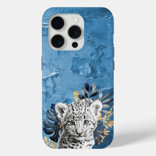 Coque iPhone 15 Pro Leopard blanc