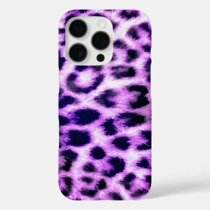 Coques iPhone 16 Pro Leopard Cheetah Imprimer Faux Fur rose