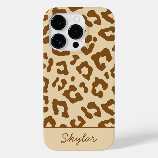 Coques Case-Mate iPhone Leopard Cheetah Poster de animal Personnalisé Nom  (Verso)