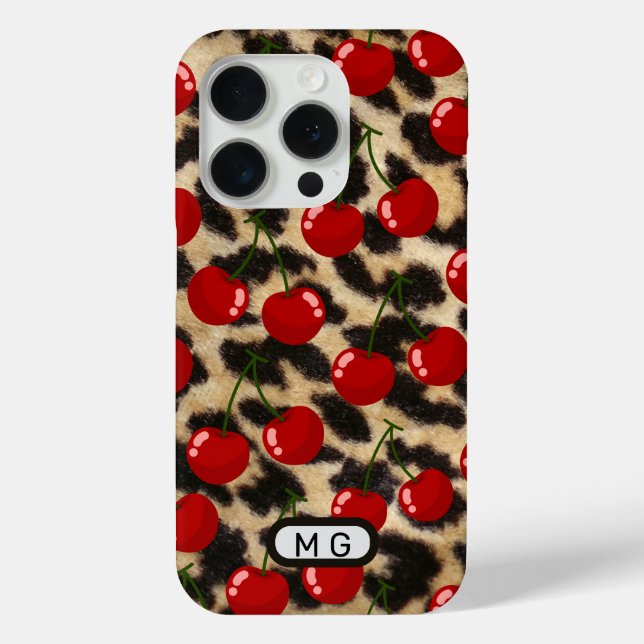 COQUES Case-Mate iPhone LEOPARD & CHERRIES POSTER DE ANIMAL (Verso)