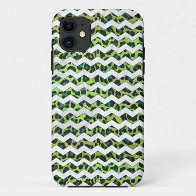 Coques Case-Mate iPhone Leopard Chevron noir et vert (Dos)