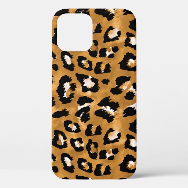 Coques Case-Mate iPhone léopard de peau d'animal : motif d'aquarelle. (Verso)