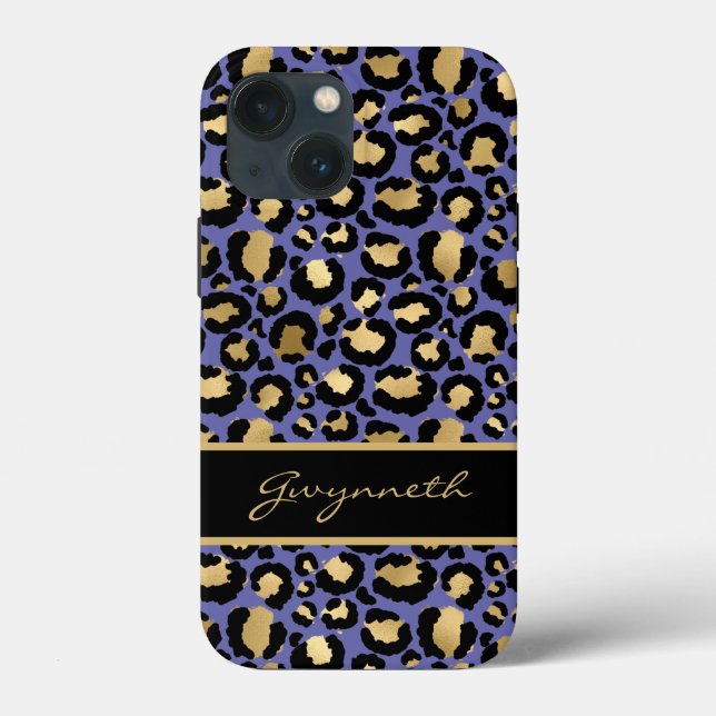 Coques Case-Mate iPhone Leopard de Purple Black (Verso)