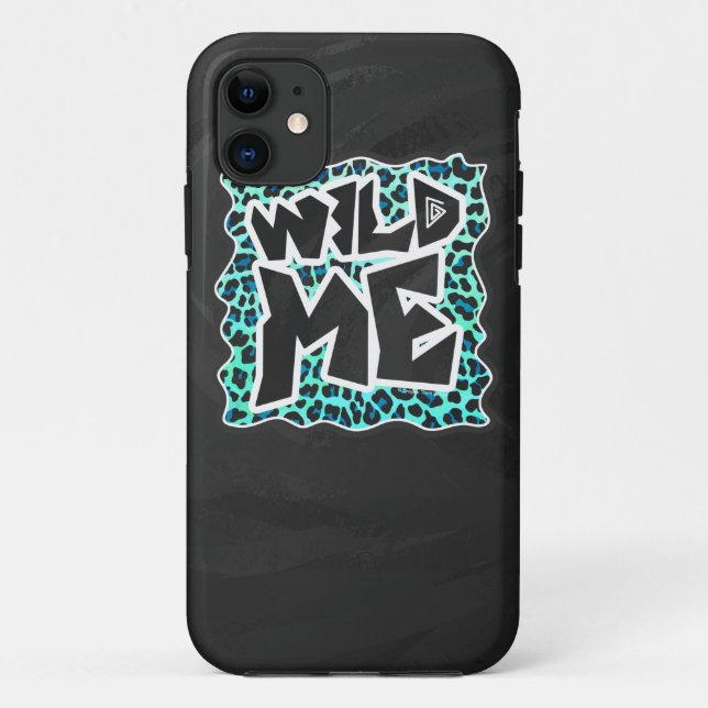 Coques Case-Mate iPhone Léopard noir et Turquoise (Dos)