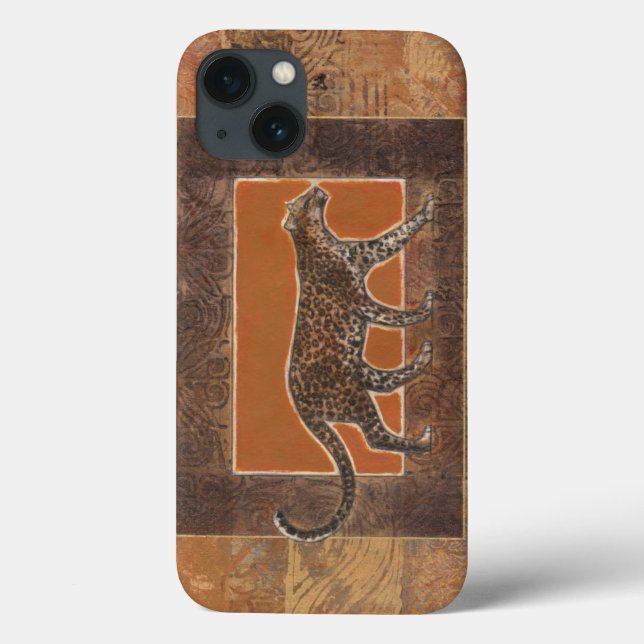 Coques Case-Mate iPhone Leopard sur Orange et Arrière - plan Brown (Verso)
