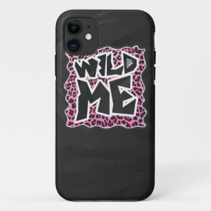 Coque iPhone 11 Leopard Wild Me Noir et rose chaud