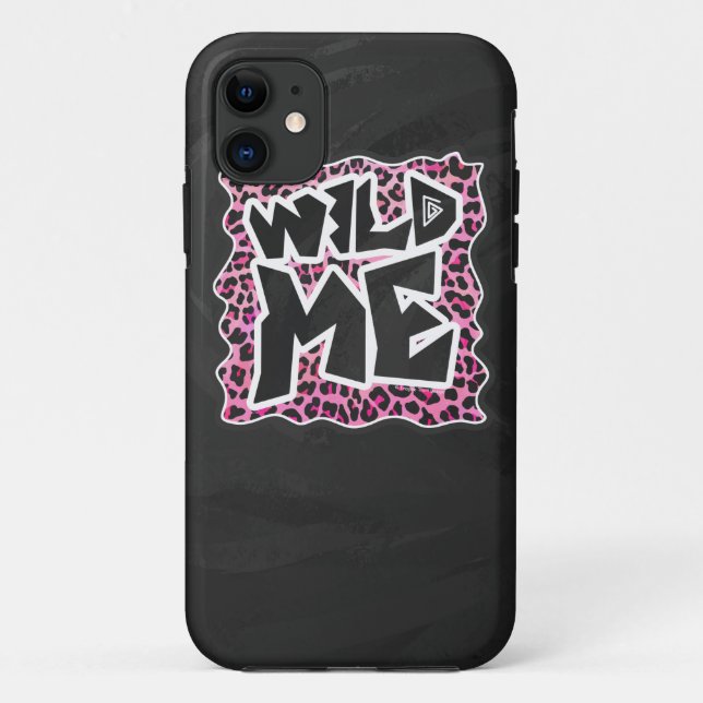 Coques Case-Mate iPhone Leopard Wild Me Noir et rose chaud (Dos)