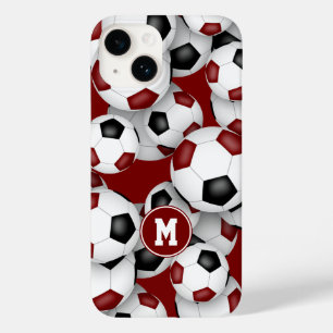Coque Pour iPhone 14 L'équipe de football noir de Maroon colore le moti