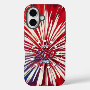 Coque Pour iPhone 16 Les 250 ans d'Amérique 1776-2026 Feux d'artifice R