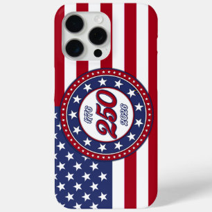 Coque iPhone 15 Pro Max Les 250 ans d'Amérique avec le drapeau des États-U