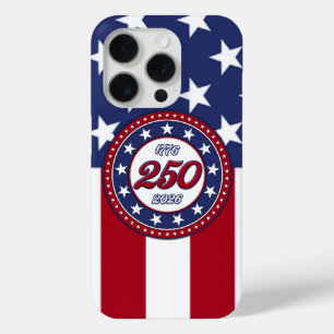 Coque iPhone 15 Pro Les 250 ans d'Amérique avec le drapeau des États-U