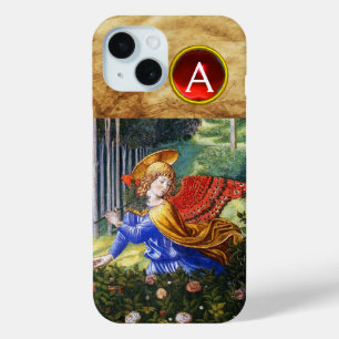 Coque Pour iPhone 15 Les anges rassemblent les fleurs dans un paysage c