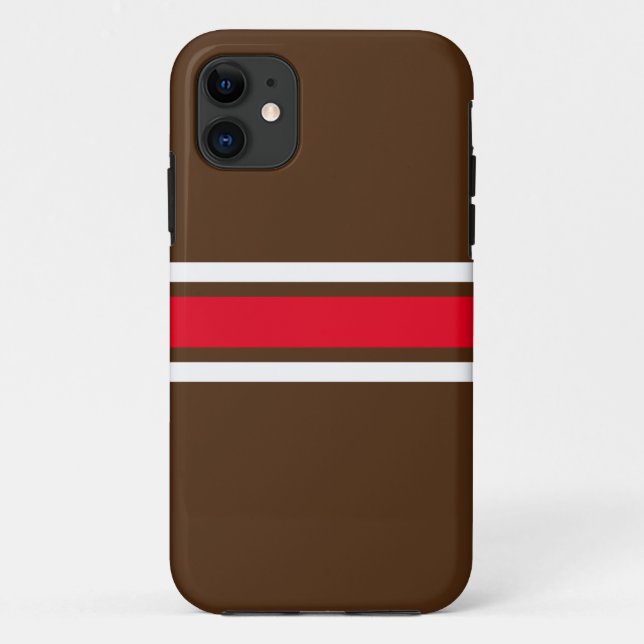 Coques Case-Mate iPhone les années 70 Sporty White Red Racing Stripes Sur  (Dos)