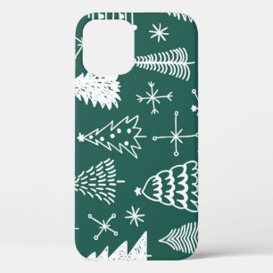 Case-Mate iPhone Case Les arbres de Noël dessinés à la main, les motifs