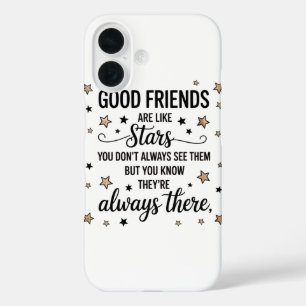 Coque Pour iPhone 16 Les bons amis sont comme des étoiles Citation Insp