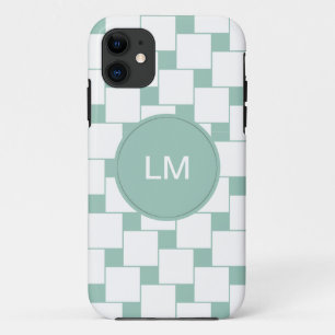 Coques Pour iPhone Les carrés tissés par amusement monnayent le vert