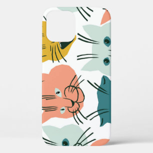 Case-Mate iPhone Case Les chats font face à un Motif Vintage amusant.