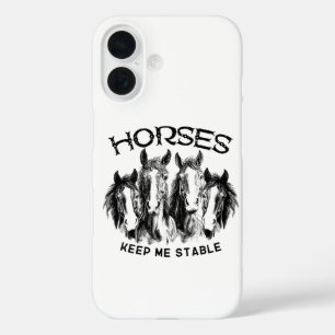Coque Pour iPhone 16 Les chevaux me gardent stable - Passionnés de chev