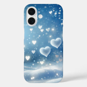 Coque Pour iPhone 16 Les Coeurs De Neige Flottants Au-Dessus Des Dérive