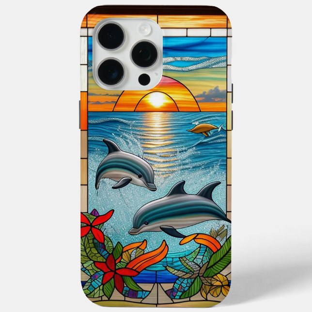 Coques Case-Mate iPhone Les dauphins sautillent au coucher du soleil sur l (Verso)