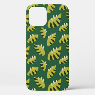 Coque iPhone 12 Pro Les Feuilles verts avec des griffes Motif géométri