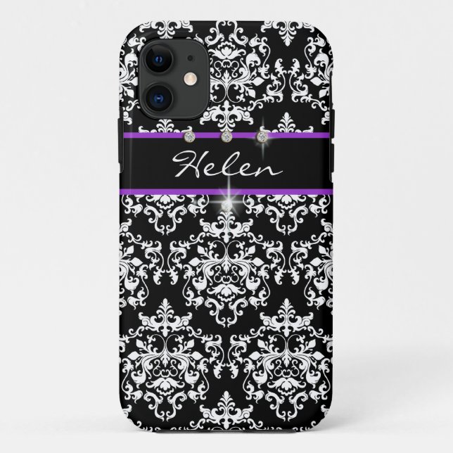 Coques Case-Mate iPhone Les filles noires violettes nomment moderne (Dos)