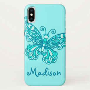 Coques Pour iPhone Les filles ont appelé l'aqua papillon vert