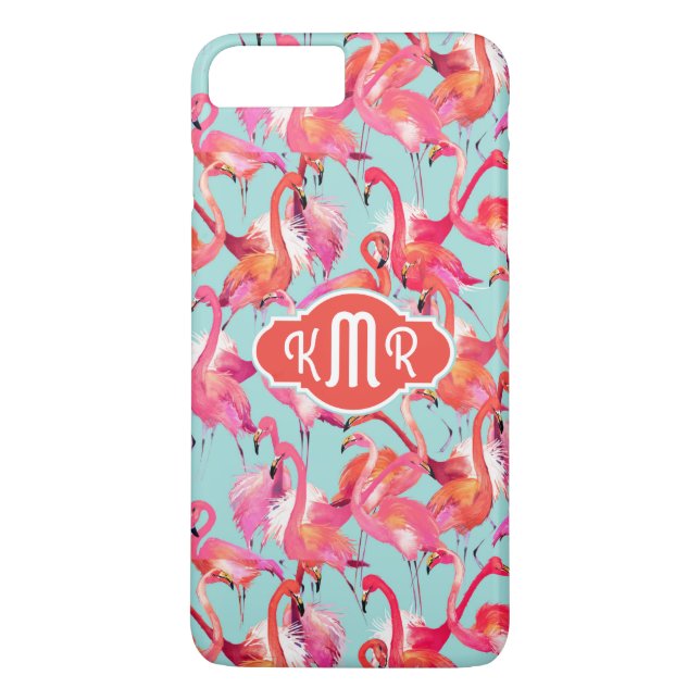 Coques Case-Mate iPhone Les Flamants roses d'aquarelle ont recueilli le (Dos)