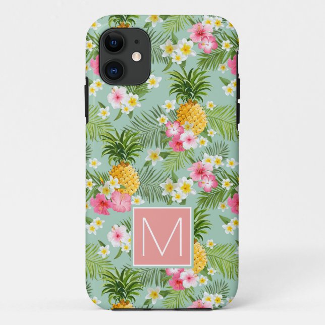 Coques Case-Mate iPhone Les fleurs et les ananas tropicaux | ajoutent (Dos)