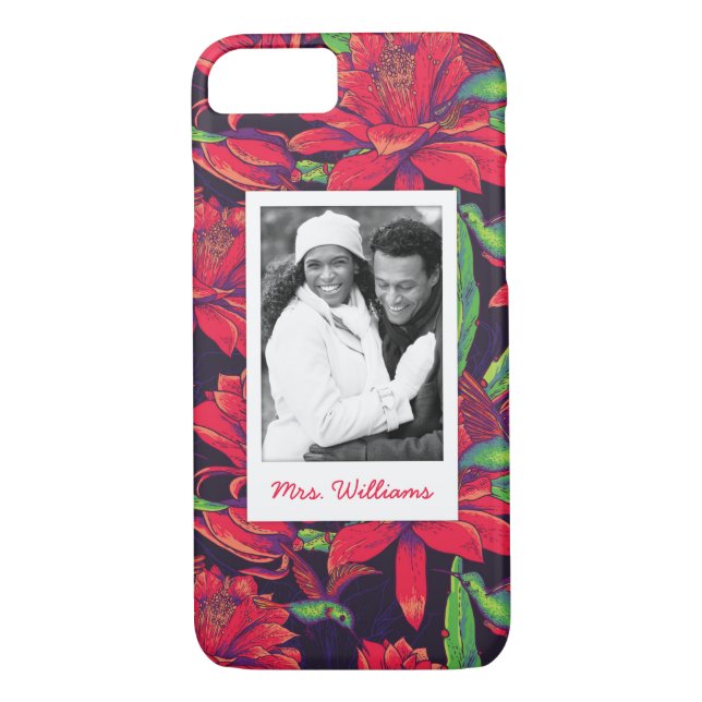 Coques Case-Mate iPhone Les fleurs et les colibris | ajoutent votre photo (Dos)