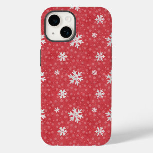 Coque Pour iPhone 14 Les flocons de neige à la veille de Noël Invitatio