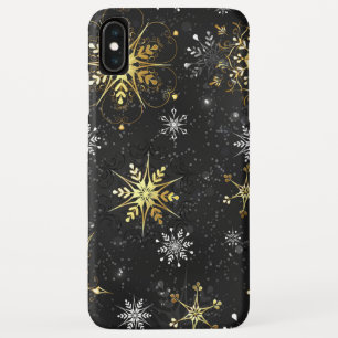 Case-Mate iPhone Case Les flocons dorés de Noël sur l'Arrière - plan noi
