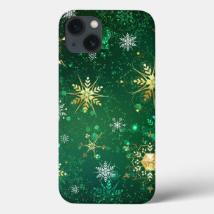 Case-Mate iPhone Case Les flocons dorés de Noël sur l'Arrière - plan ver